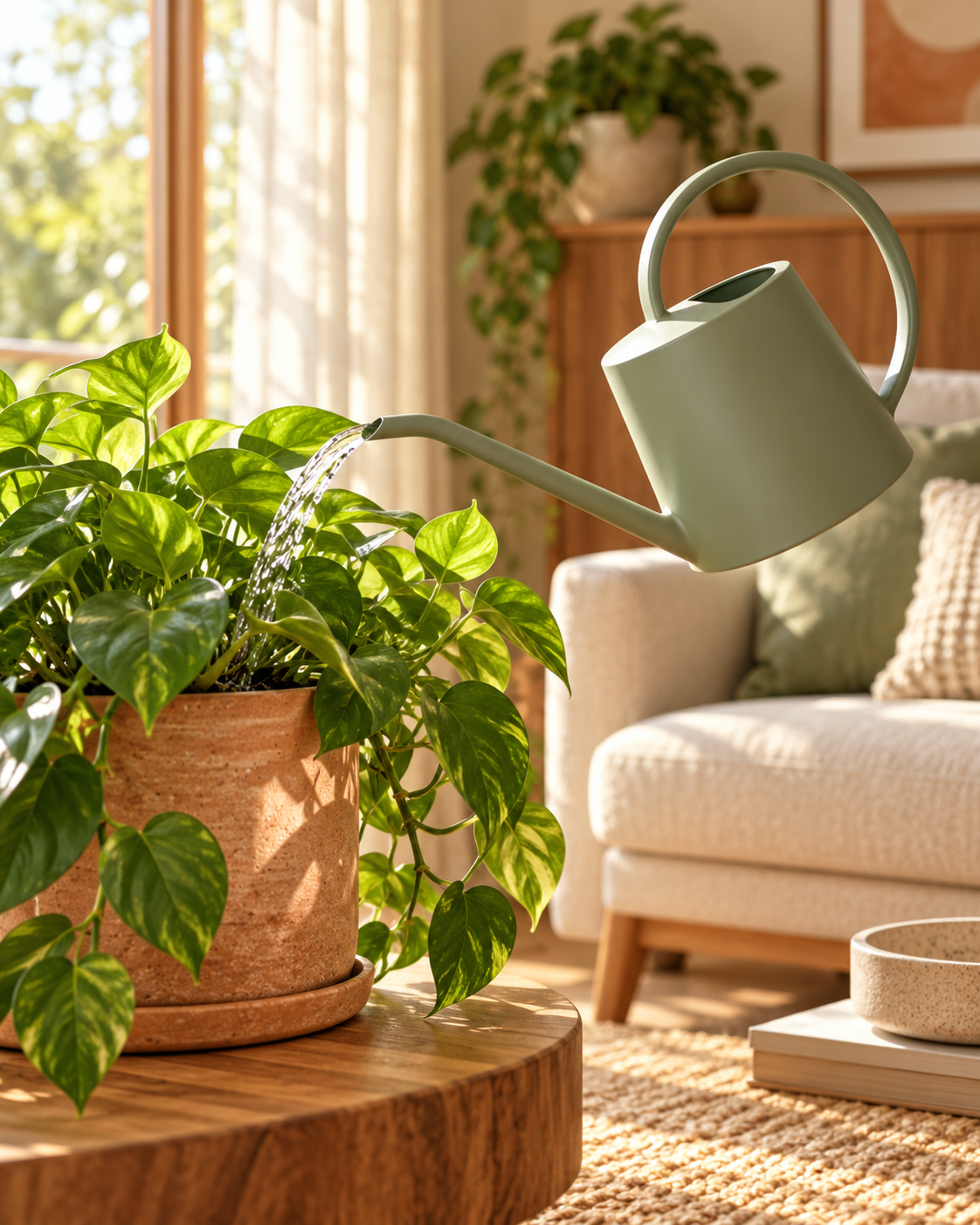 Yorenella Minimalist Indoor Plant Watering Can natural home scene