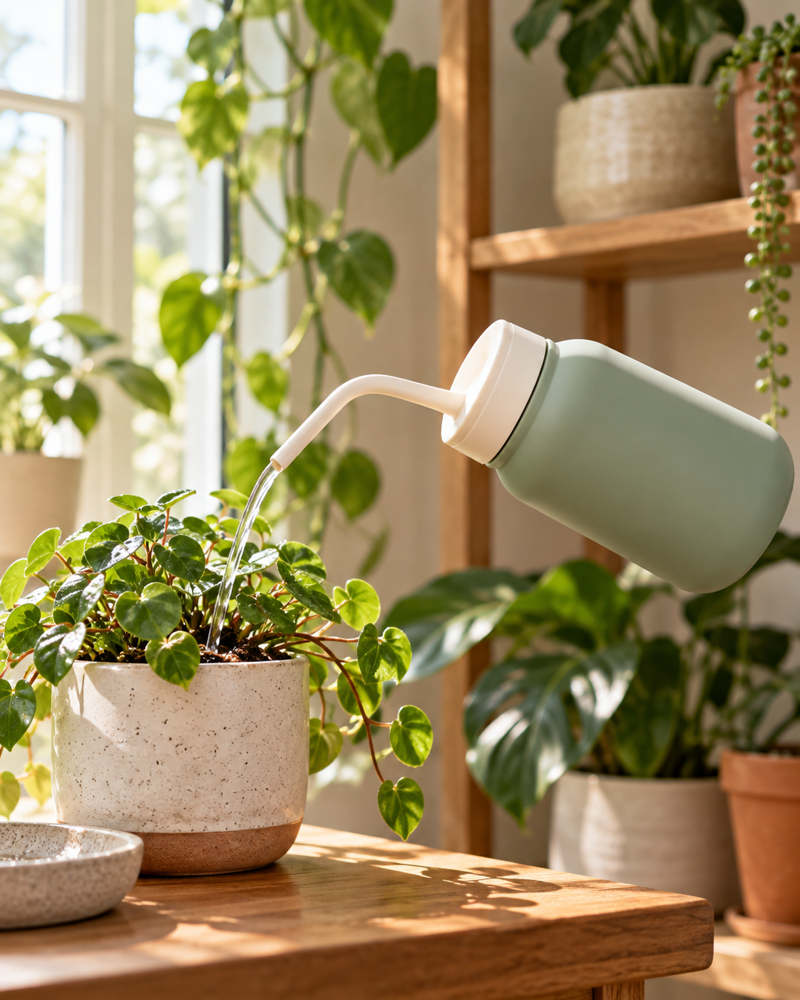 Yorenella Precision Spout Plant Watering Bottle natural home scene