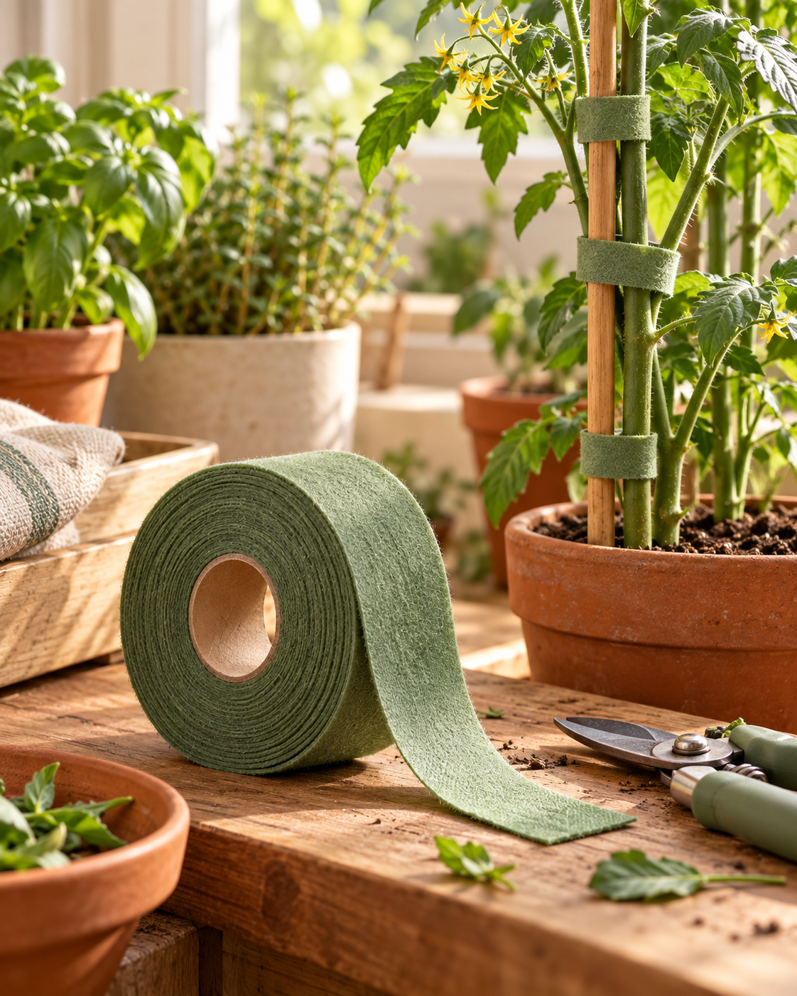 Yorenella Soft Plant Tie Tape Roll natural home scene